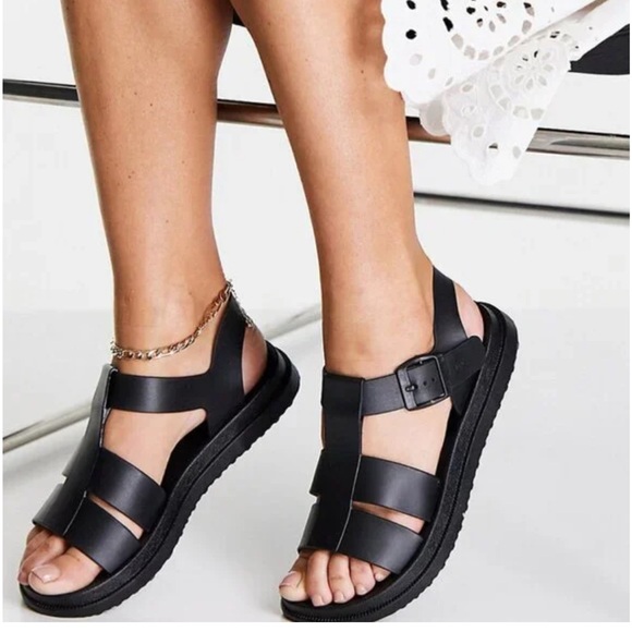 London Rebel Hattie Fisherman Jelly Sandal, 10 Wide - Picture 2 of 8